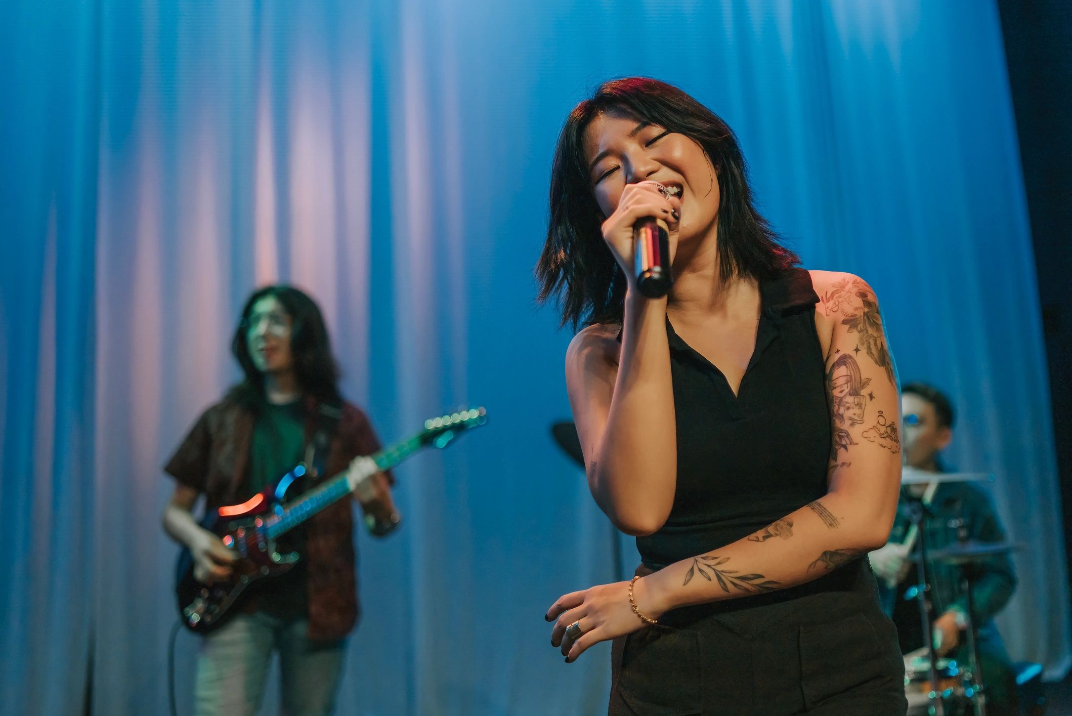 live band performance stage